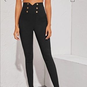 High waisted black pants